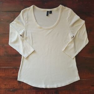 Awesome Cynthia Rowley 3/4 Sleeve Pima Cotton Blend T-shirt Size L